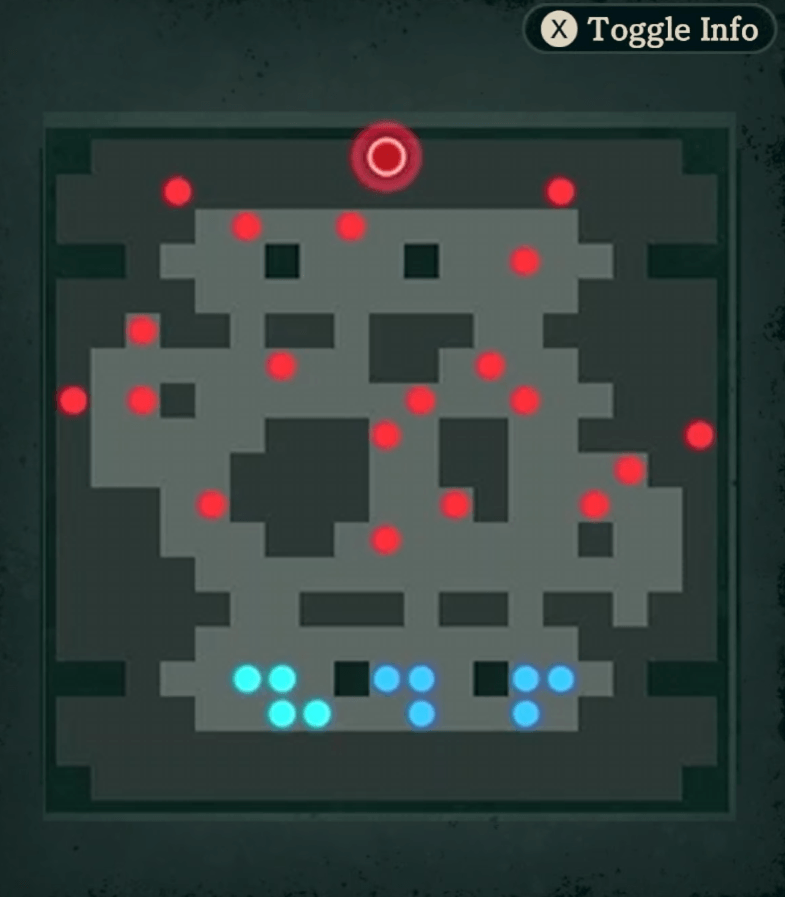 This chapter's battlefield layout. Compare unit positions with the gameplay image below.
