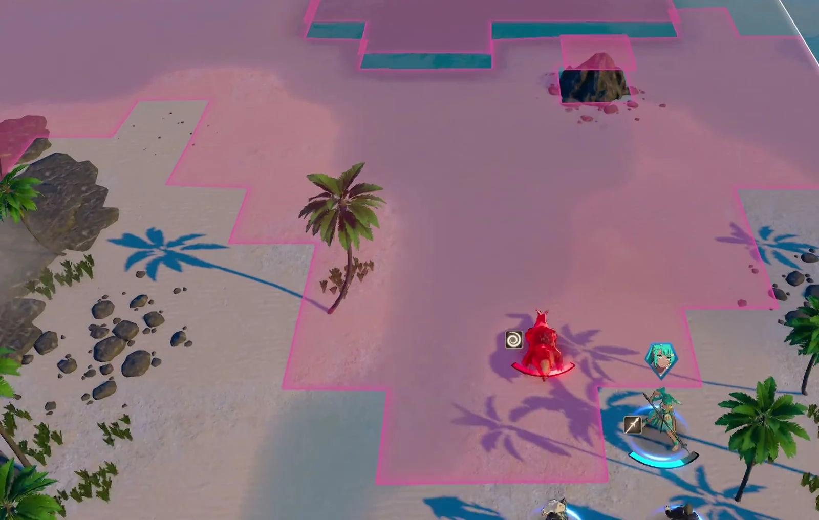 Esmeralda is at the lower right, with a small sea beast ahead to her left. Leave enemies like this for her to finish.