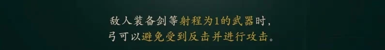 The range tutorial explains that a bow can attack without a counterattack when an enemy has a range 1 weapon such as a sword equipped.