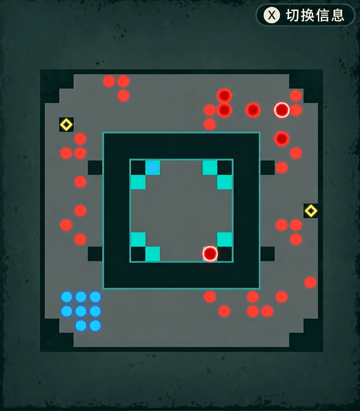 This chapter's battlefield layout. Compare unit positions with the gameplay image below.