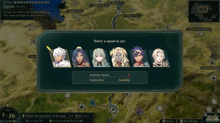 後半の支隊メニューは顔アイコンで操作隊を切り替え。先に各隊の仕事を決定。