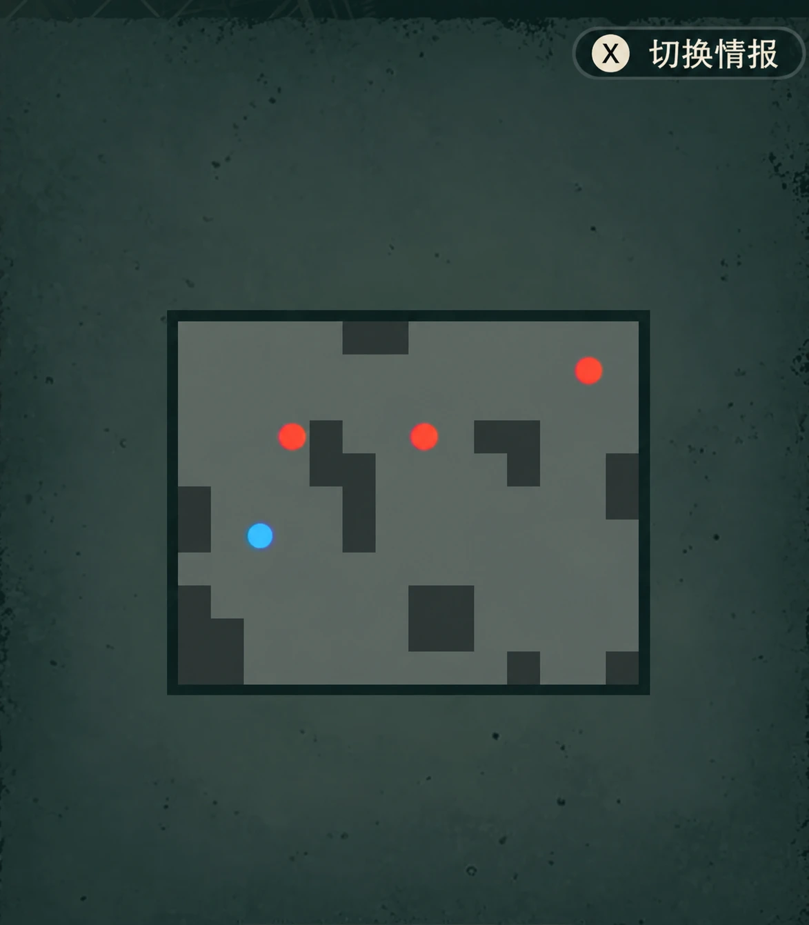 Your units start in the west. Two enemies stand in the center and northeast corner, with small obstacles dividing the battlefield.