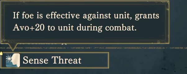 Armored Ornius Rider's Sense Threat: Avoid +20 when fighting an enemy whose attacks are effective against you.